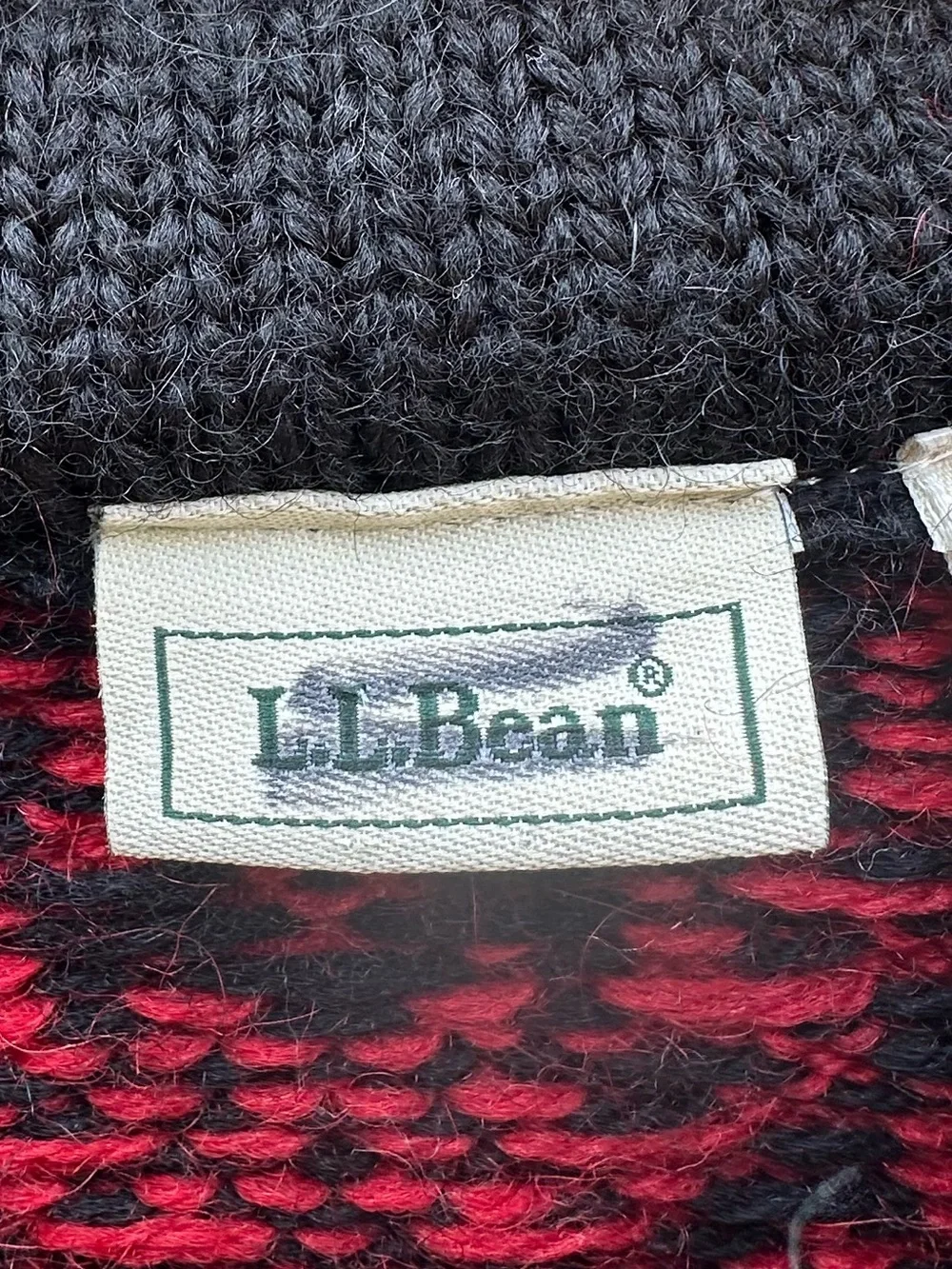L.L. Bean Sweater 100% Merino Wool Cardigan Nordic Fair Isle Cabin Core Heritage
